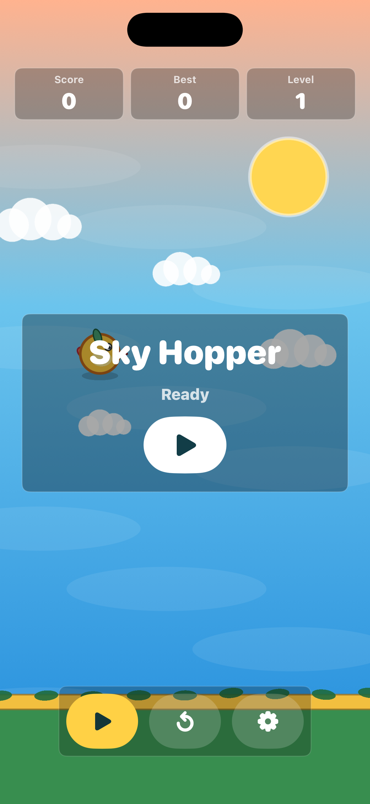 Sky Hopper one-tap gate-running game screen